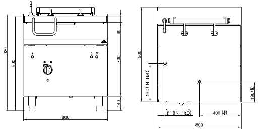 SE9BR8/I+RM+CDP, brasiera elettrica 80 litri con ribaltamento motorizzato